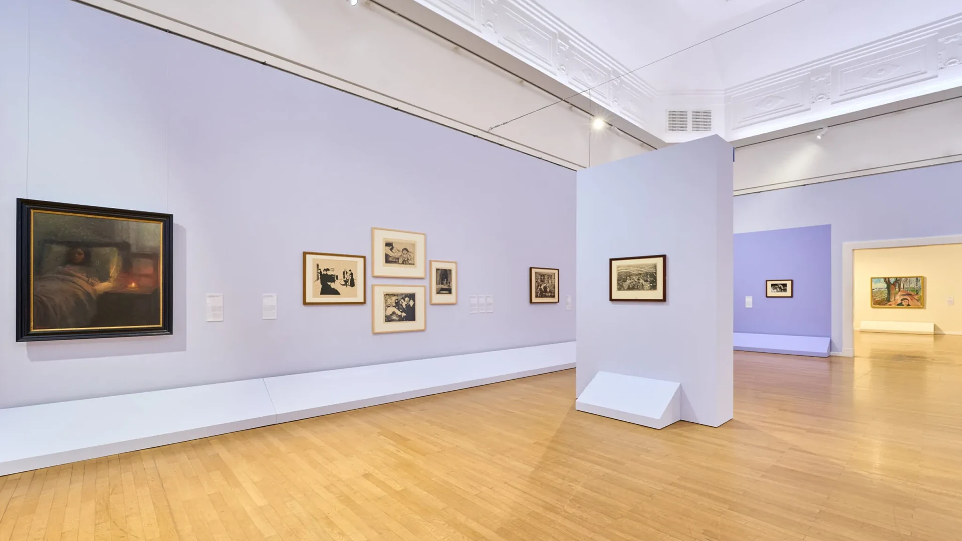 Raumansicht der Ausstellung ‚Edvard Munch. Angst‘ in den Kunstsammlungen am Theaterplatz in Chemnitz, Studio Neue Museen
