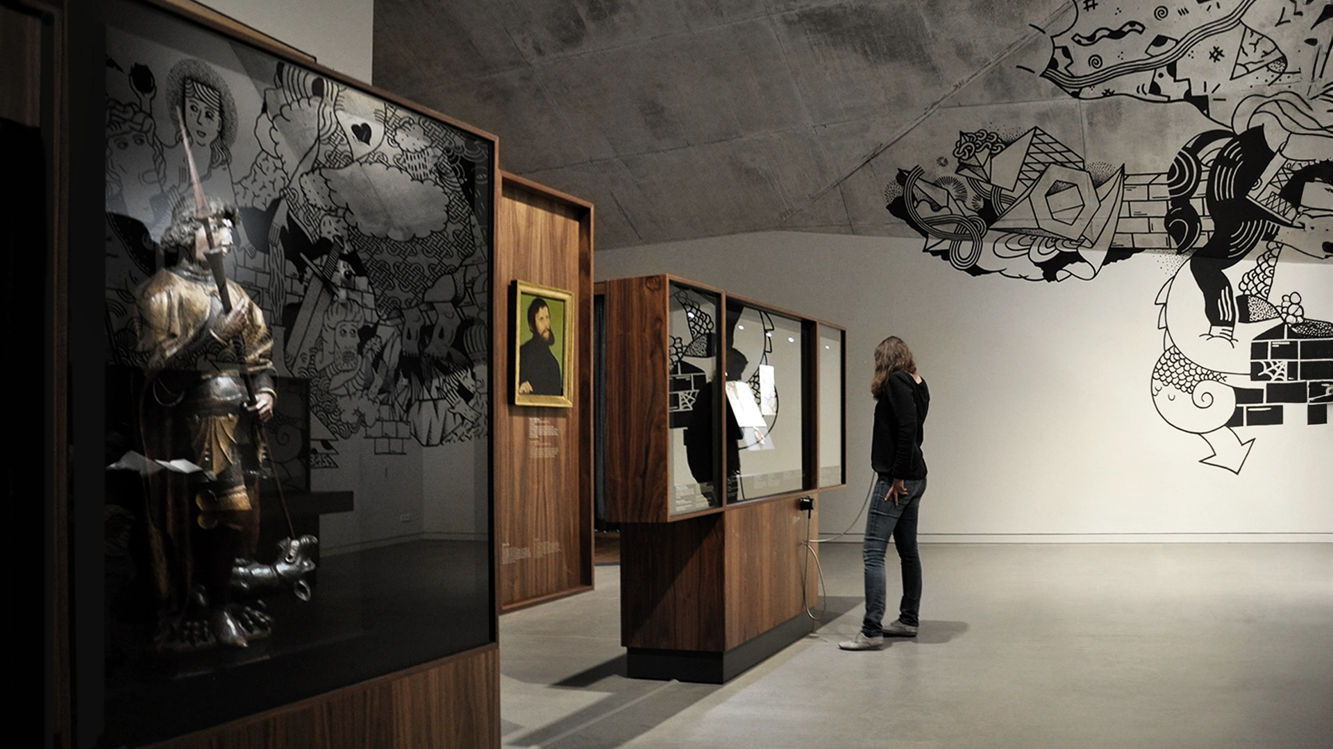 Raumansicht der Ausstellung ‚Ich bin ein Mansfeldisch Kind‘ in Luthers Elternhaus in Mansfeld, Studio Neue Museen